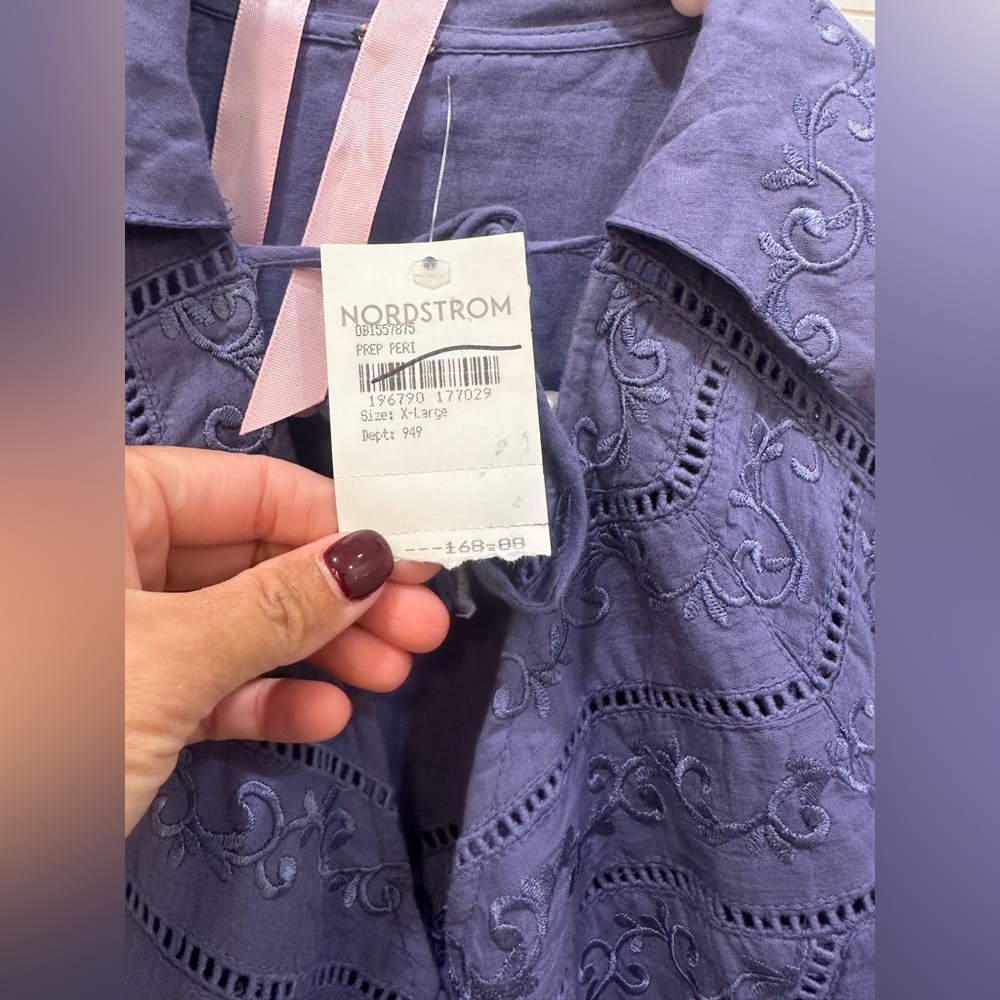 Free People Purple Embroidered Blouse - Picture 4 of 8